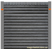 Плита Еврозабора - Бревно (верх глухой).